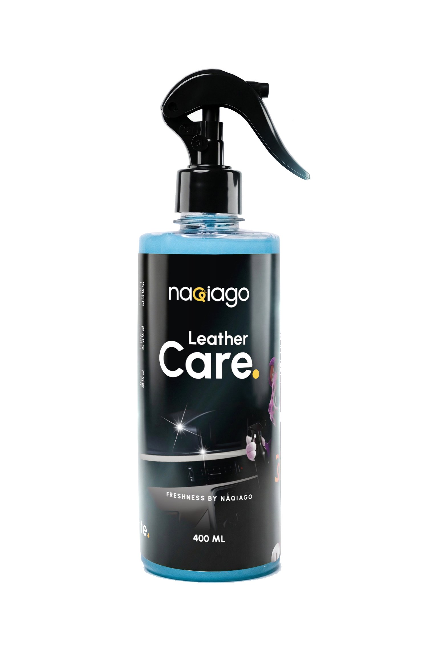 Flacon Leather Care – crème soin cuir voiture sièges tableau de bord